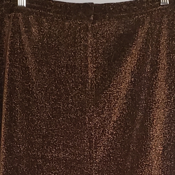 90s Carmen Marc Valvo Bronze Gold Metallic Beaded Vintage  Jacket Skirt Set 16 - Picture 11 of 12